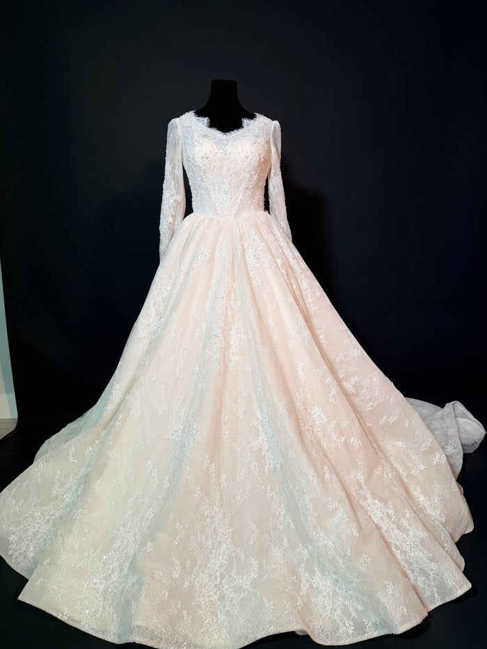 Wedding dress with sparkle lace