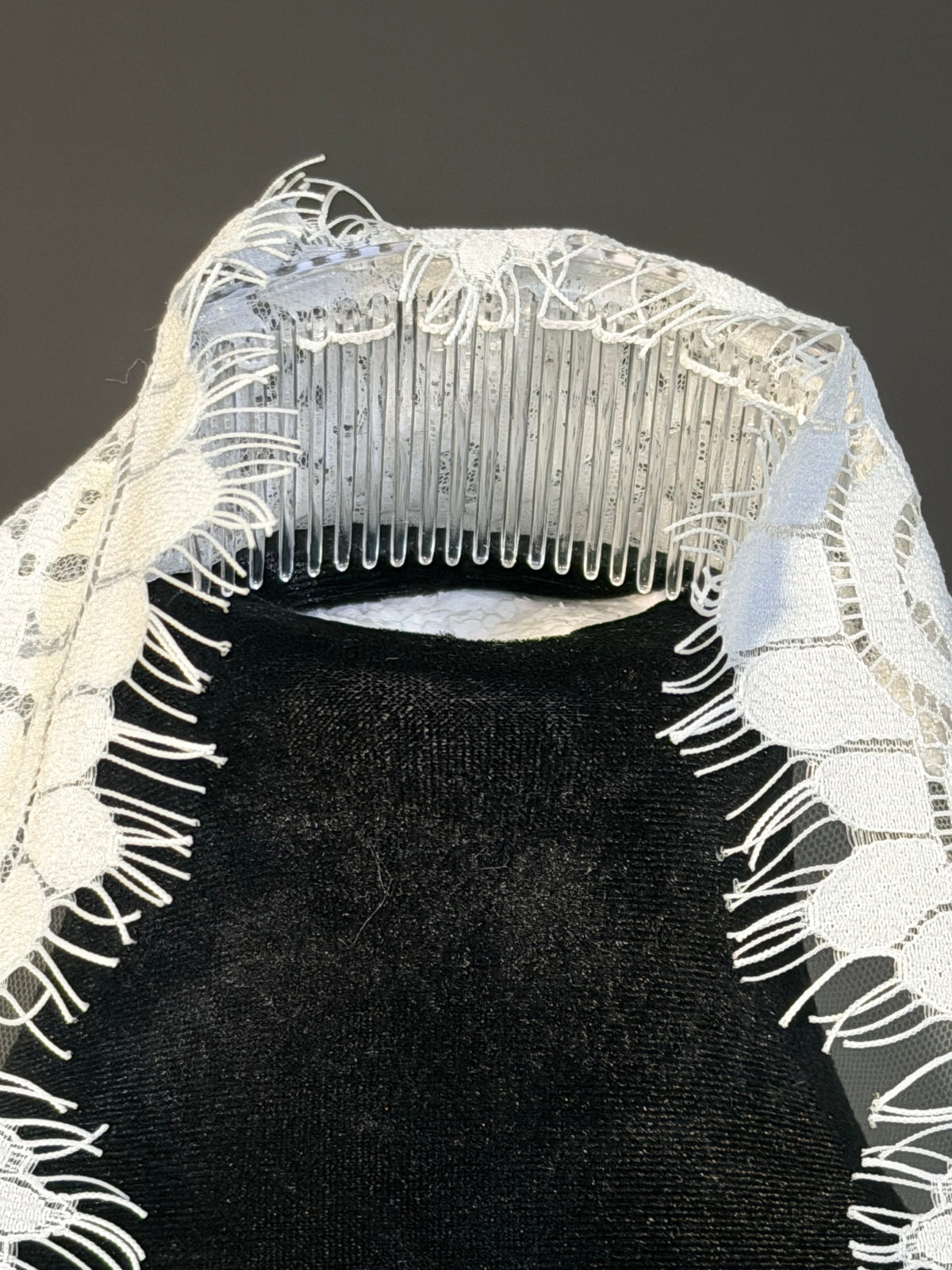 Cathedral Mantilla Veil, Soft Lace — photograph 5 of 6
