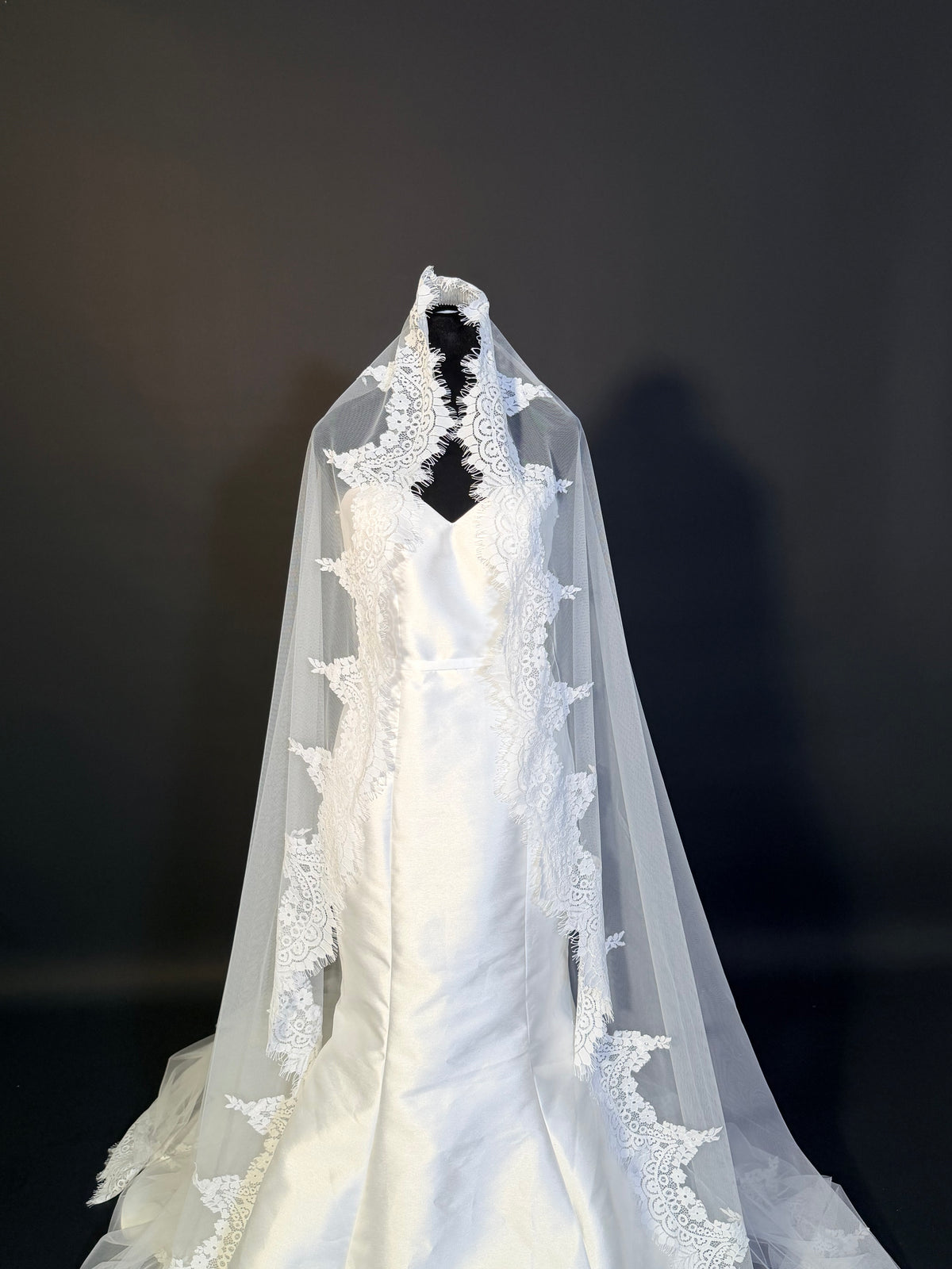Cathedral Mantilla Veil, Soft Lace — photograph 6 of 6