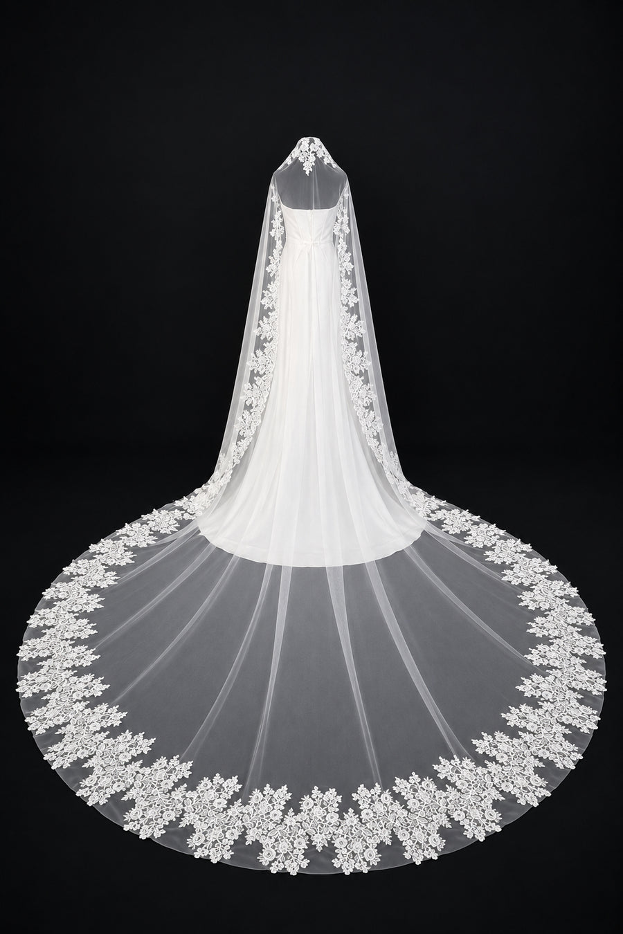 Floral Lace Cathedral Mantilla Veil