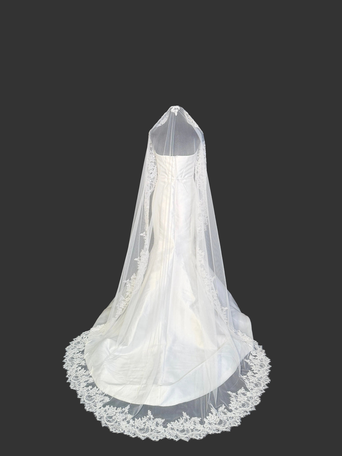 Mantilla Veil with Embroidered Lace & Sequins — photograph 1 of 4