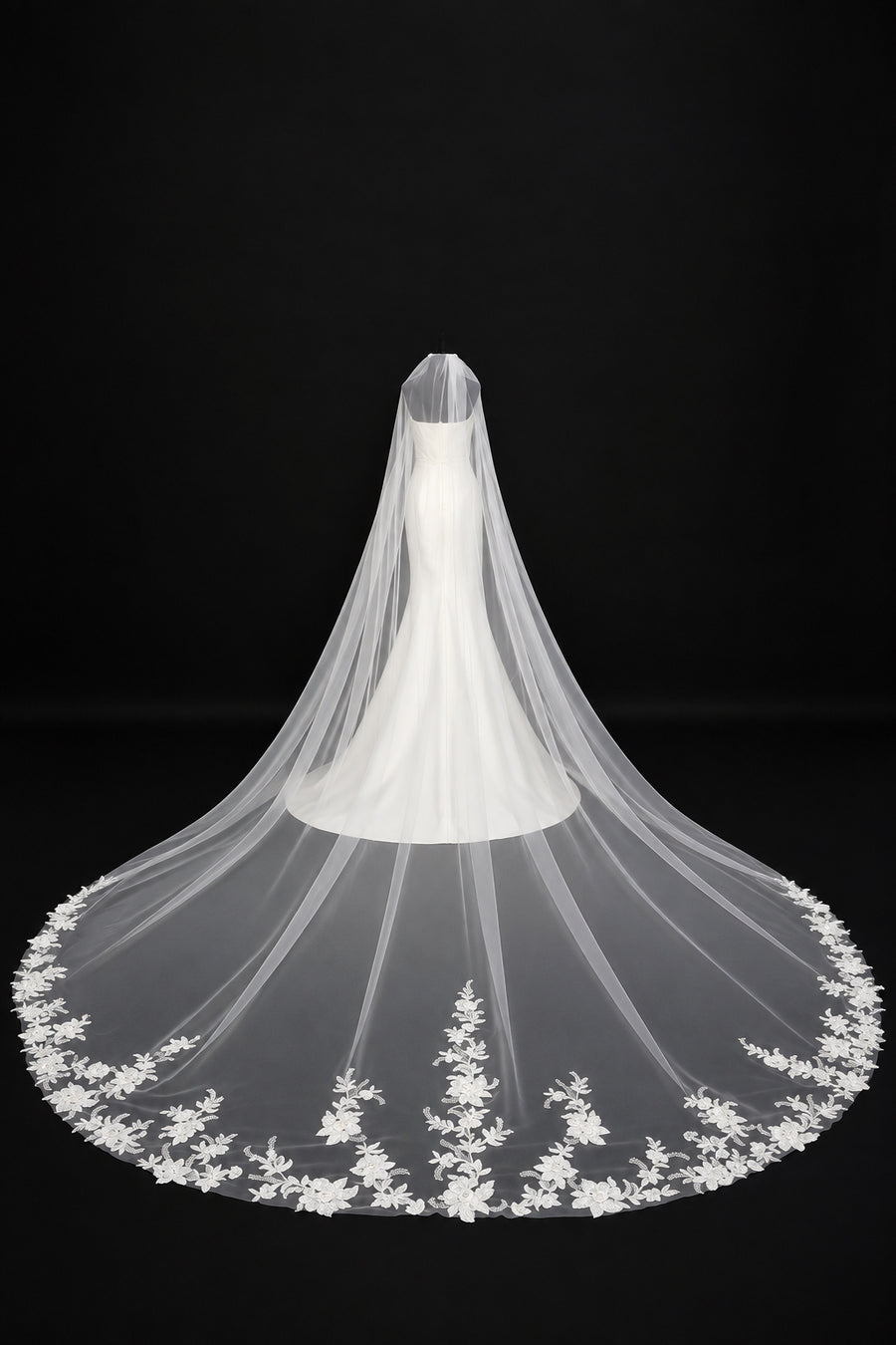 Cathedral Veil with Embroidered Lace